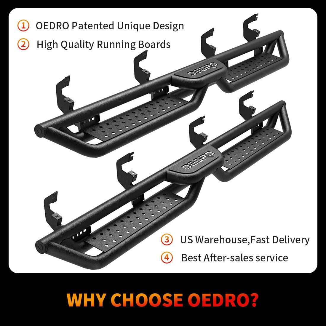 RVNI 6" Running Boards for 2019-2023 chevy Chevrolet Silverado/Sierra 1500 Crew Cab Side Step