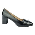 thumbnail image 5 of Ferwind Women's Slip-on Pumps Chunky Heels Goldtone Buckle Adult Black  8, 5 of 7