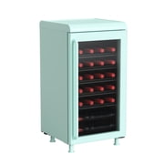 Frigidaire 27 Bottle / 117 Can Retro Wine Cooler with Built-in Bar Top, 3.1 Cu. ft. Beverage Refrigerator with Tempered Glass Door, Mint
