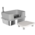 thumbnail image 6 of Stainless Steel Cat Litter Box with High Sides, Metal Cat Litter Box with Scoop, 6 of 8