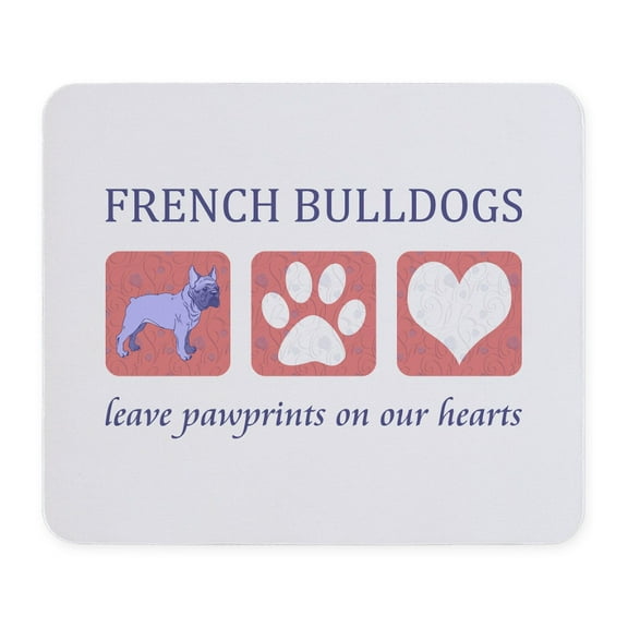 CafePress - French Bulldog Pawprints Mousepad - Non-slip Rubber Mousepad, Gaming Mouse Pad