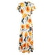 thumbnail image 5 of Vestido de Verano para Mujeres Impreso Cuello en V Manga Corta Vestido Delgado de Cintura, Vestido Corto de Verano, 5 of 6