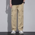 thumbnail image 2 of MKHSQHDG Male Pants Men's Casual Loose Hop Denim Work Pants Jeans with Cargo Pockets M, 2 of 9