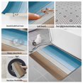 thumbnail image 6 of Blue Beige Brown Bath Mat 3 Piece Bathroom Rug Set, Country Retro Gradient Wooden Grain Non Slip Bath Rug Contour Mat and Toilet Lid Cover, Absorbent Shower Mats Soft Bath Rugs and Mats Sets, 6 of 8