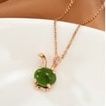 thumbnail image 6 of Jade Natural Bunny Necklace Gold Tone Necklace- Good Luck•Fortune (Powerful Necklace), 6 of 11