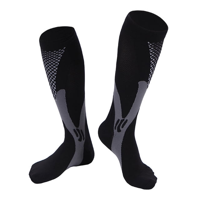 Ndcxsfigh Calcetines Compresión Unisex Correr Fútbol Calcetines Elásticos (Negro XXL)