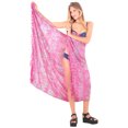 thumbnail image 4 of HAPPY BAY Women's Beach Bathing suit Wrap Bikini Swimwear Swim Cover up Summer Wraps Swimsuit Beachwear Sarong Coverups Skirts for Women One Size Leaves, Pink, 4 of 4