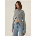 thumbnail image 2 of Asymmetric Turtleneck Knit Sweater, 2 of 6