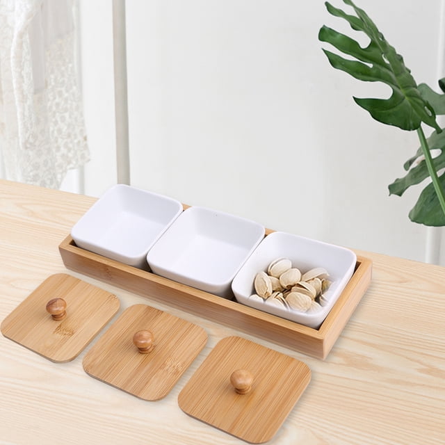 Bandeja de aperitivos NikouMX plato de cerámica para servir aperitivos bandeja de postres con acabado de lujo