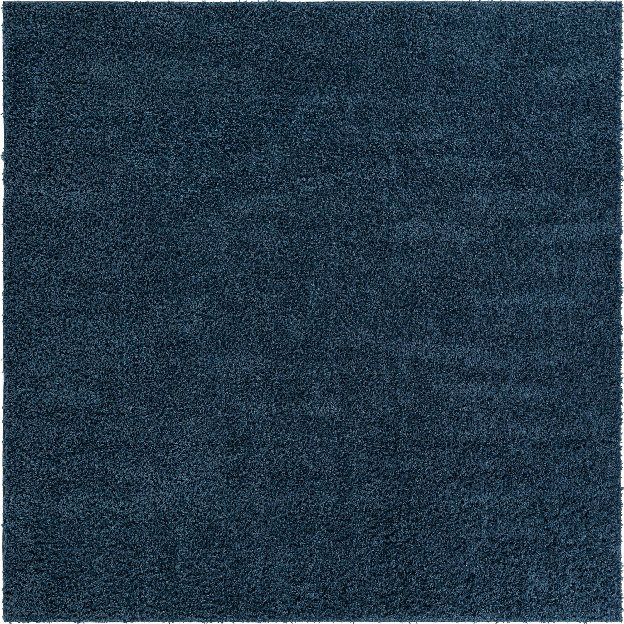 Unique Loom Davos Shag Rug Marine Blue 10' Square Solid Comfort Perfect For Dining Room Living Room Bed Room Kids Room - image 3 of 8