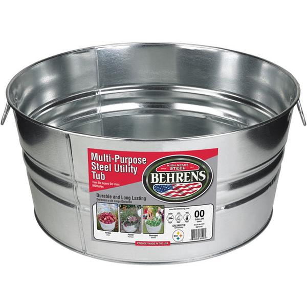 Behrens 3GS Round Galvanized Steel Wash Tub, 17Gallon