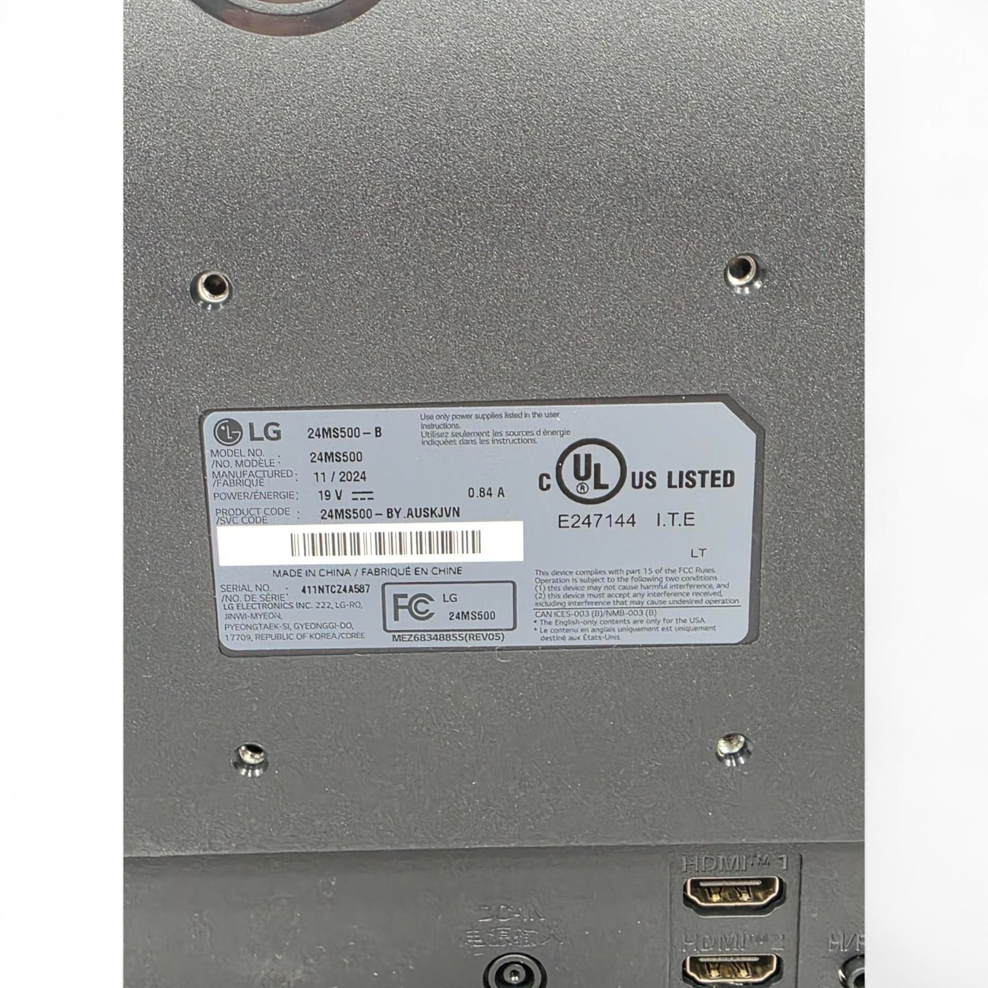 LG, 24MS500-B, IPS FHD 1920x1080 100Hz 5ms HDMI Borderless Design Monitor, 24 inch, 1, 1