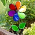thumbnail image 4 of In the Breeze 2753 — Rainbow Sparkle Flower Spinner with Leaves, 12-inch — Colorful Mylar Wind Spinner for Gardens and Yards, 4 of 5