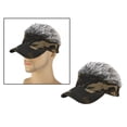 thumbnail image 4 of Almencla Men Baseball Cap Fake Hair Golf Hat Visor Hat Green + Gray, 4 of 6