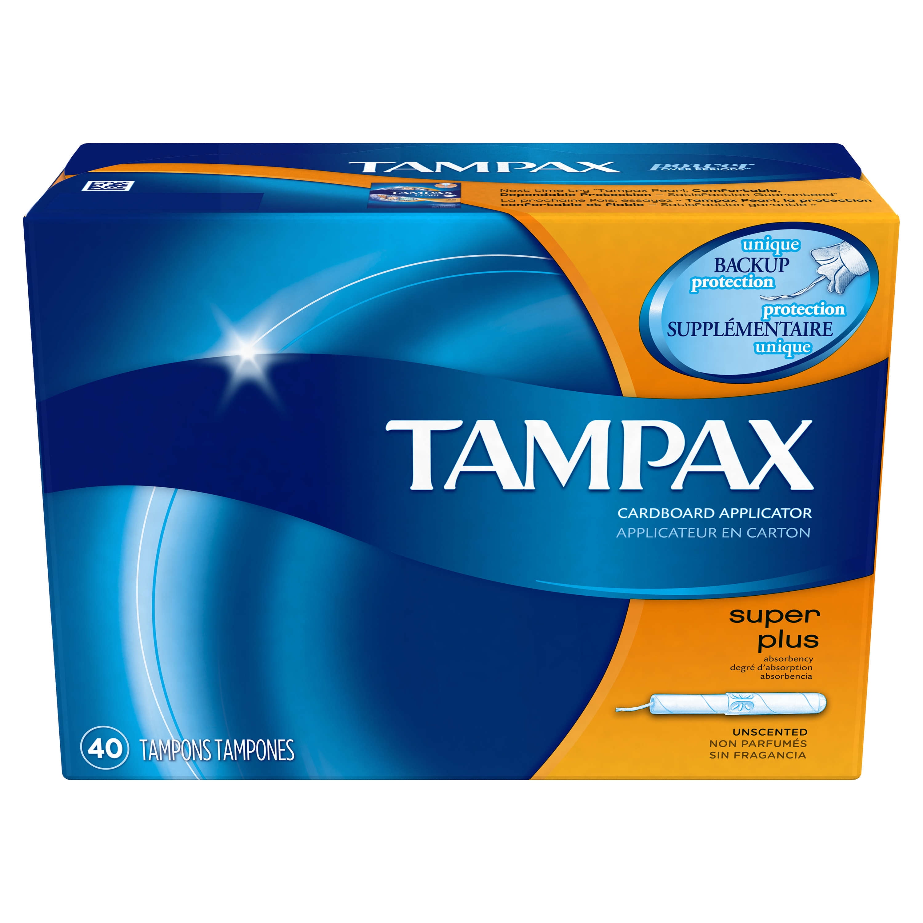Tampax Tampons Unscented Super Plus 40 Ct Walmart Com