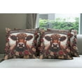 thumbnail image 5 of Ambesonne Rustic Throw Pillow Cover Pack of 4, Vintage Cottagecore Art Cow, 4 Pcs-16" x 16", Redbrown Maroon Taupe, 5 of 5
