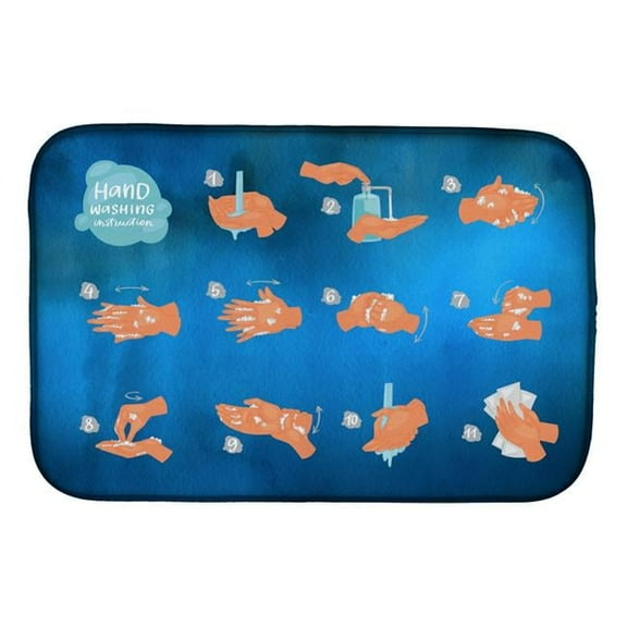14 x 21 in. Hand Washing Instructions Dish Drying Mat