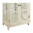 thumbnail image 6 of HomeStock Renaissance Romance Wooden Accent Display Cabinet with 4 Glass Doors and Glass Panels on Sides and Mirrored Panel on the Back, White, 45.25 x 15 x 47 Inch, 6 of 8