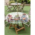 thumbnail image 3 of Outdoor Tablecloth with Umbrella Hole and Zipper, Easter Round Table Cloth 54 Inch Waterproof Tablecloth, Funny Bunny Ear Gnomes Colorful Eggs Flowers Plaid Picnic Table Cover for Patio Camping, 3 of 7