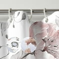 thumbnail image 6 of Extra Long Pink and White Floral Shower Curtain 72 x 84 Inch, Watercolor Flower Bathroom Shower Curtain, Fabric Waterproof Shower Curtain with 12 Hooks, 6 of 6