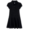 thumbnail image 1 of Vestido tipo polo de manga corta para niñas de The Children's Place, negro, 1 of 4
