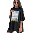 thumbnail image 3 of Plus Size Shirt for Women Black Tops for Women Short Sleeves Shirt for Women Balloon T Shirt Oversized Shirt for Women S, 3 of 5