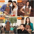 thumbnail image 7 of Red Green Checkerboard Checkered Pattern Apron-Garden Aprons for Women with Pockets-Cotton Linen Waterproof Kitchen Cooking Gardening Aprons Adjustable for Kitchen,Cooking,BBQ and Salon 33x27 Inch, 7 of 7