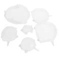 thumbnail image 1 of 6Pcs Food Sealing Lid Expandable Reusable Vegetable Fruit Sealing Cover for Kitchen UseWhite, 1 of 5