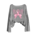 thumbnail image 2 of Birdeem Chandail pour Femmes, Journée de Sensibilisation au Cancer du Sein Imprimé Col Rond Manches Longues Mode Haut, Pulls pour Femmes, Longs Pulls pour Femmes, 2 of 4