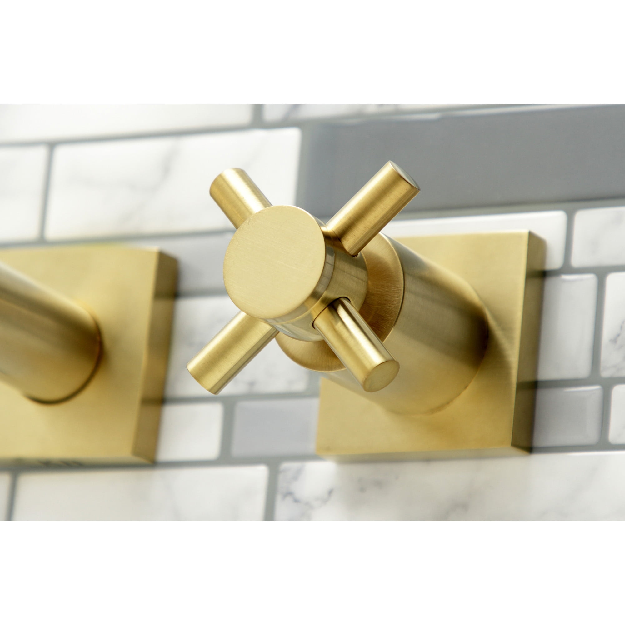 Kingston Brass KS6057DX Concord Two-Handle Wall Mount Roman Tub Faucet, Brushed Brass