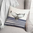 thumbnail image 3 of Creative Products Whale Tail Stripes Navy 18x18 Spun Poly Pillow, 3 of 3