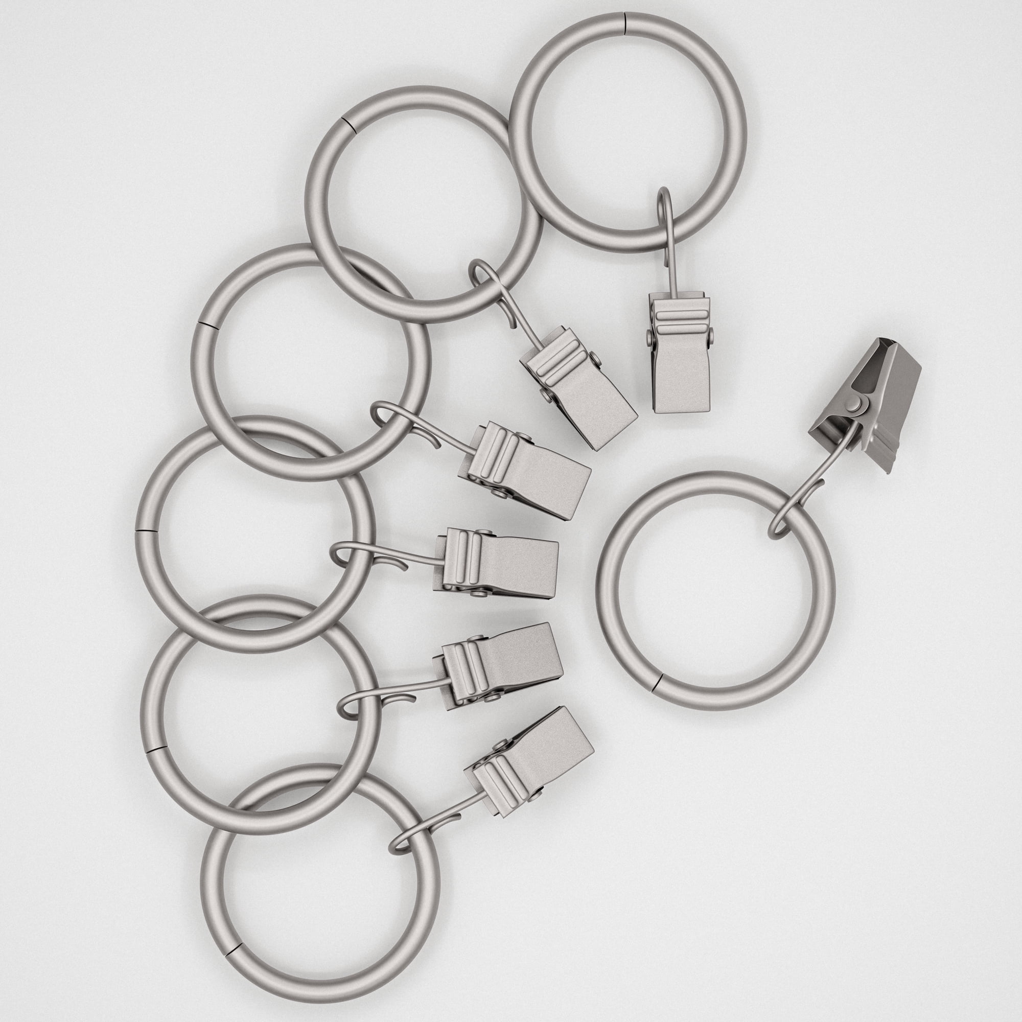 (2 pack) Mainstays 1" Nickel Curtain Clip Rings (7 pack)