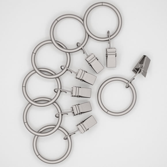 Mainstays 1" Nickel Curtain Clip Rings (7 Pack)