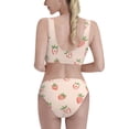 thumbnail image 3 of Picia Strawberries Women's High Waisted Bikini Scoop Neck Swimsuit Two Pieces Bathing Suit-Small, 3 of 8