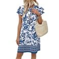 thumbnail image 3 of WIHOLL Summer Dresses for Women Mini Dresses 2026 Sundresses Spring Casual Western Crewneck Ruffle Short Sleeve Beach Vacation Clothes, 3 of 10