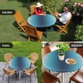 thumbnail image 4 of Blue Teal Grey Ombre Round Tablecloth for 36-44 Inch Tables,Fitted Table Cover with Elastic Edge,Farmhouse Gradient Minimalist Waterproof Outdoor Table Cloth Protector for Patio Garden Dinner Picnic, 4 of 9