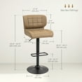 thumbnail image 3 of HOMCOM Adjustable Bar Stools Set of 2 with Footrest Back for Dining Room, 3 of 10