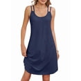 thumbnail image 2 of Women's Cover Up Dresses Eyelet Loose Sleeveless Sundresses Tank Dress for Summer Casual Navy Blue XXL, 2 of 10