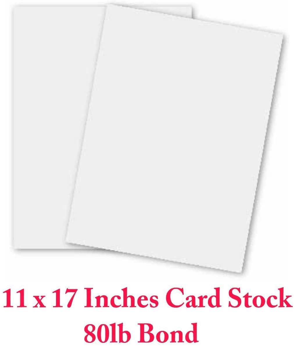 11 X 17 White Card Stock - 80 Lb. Cover Smooth (218gsm) - 100 Sheets Per Pack