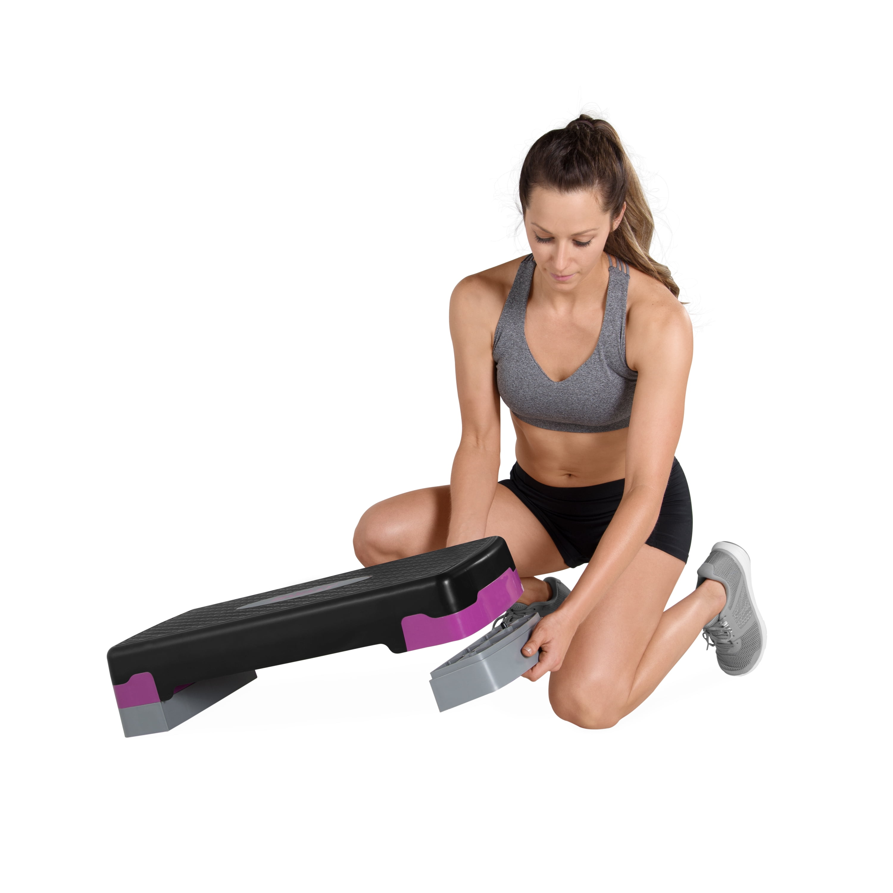 Tone Fitness Aerobic Stepper Platform, Black and Pink