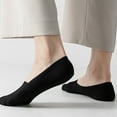 thumbnail image 5 of 5pcs Invisible short boat socks non-slip not fall off with summer spring breathable men's simple socks - black, 5 of 5
