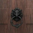 thumbnail image 4 of Renovators Supply Solid Cast Iron Lion Front Door Knocker 6" H Decorative Antique Lion Ring Style Front Entry Door Vintage Metal Knockers Rust Resistant Finish w/Hardware Pack of 10, 4 of 4