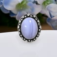thumbnail image 3 of Blue Lace Agate - Namibia 925 Sterling Silver Ring V5834, Adjustable Ring, Blue Lace Agate Ring, Blue Ring, Gift For Her Ring, Wedding Gift, Birthday, 3 of 4