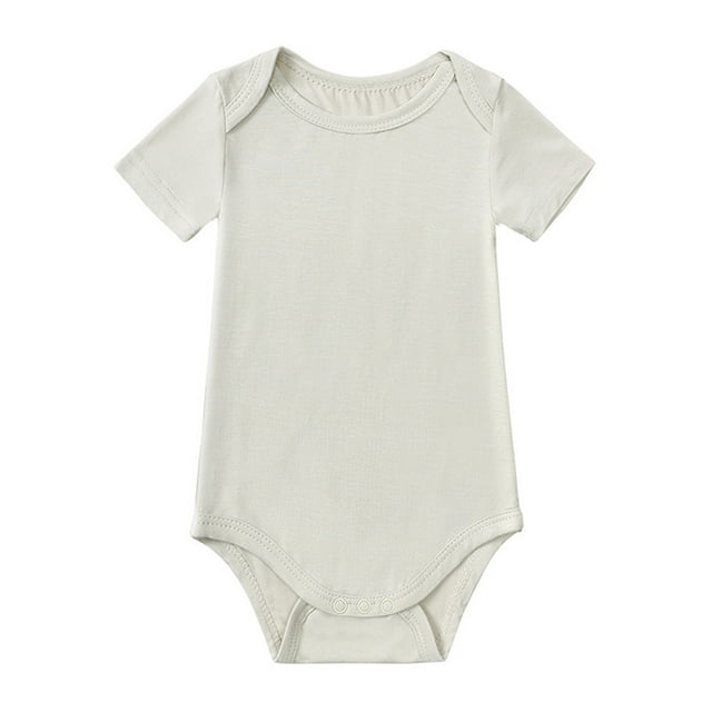 MIASHUI Justaucorps à Manches Courtes pour Bébés Garçons Filles Pyjamas Combinaisons, Beige, 0-3 Mois