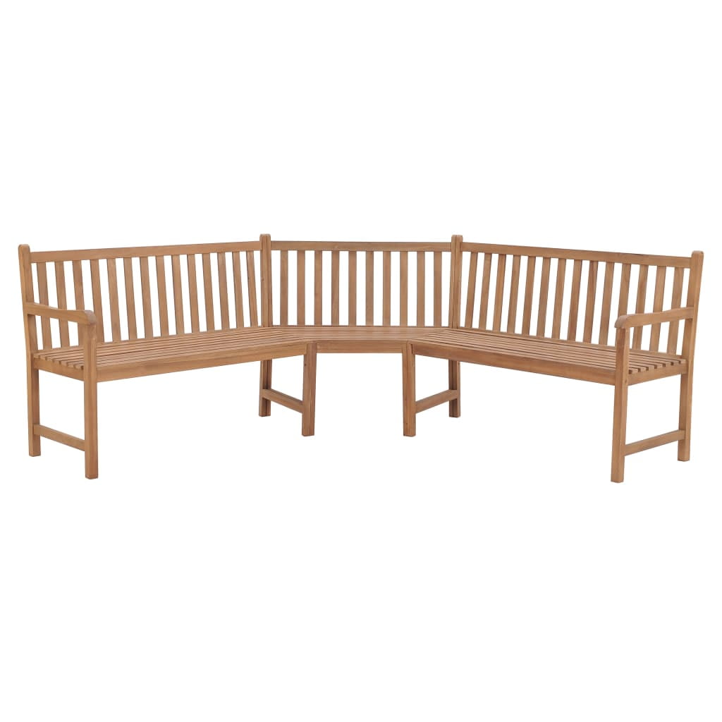 Fyydes Patio Corner Bench 72.8"x72.8"x35.4" Solid Teak Wood,Outdoor