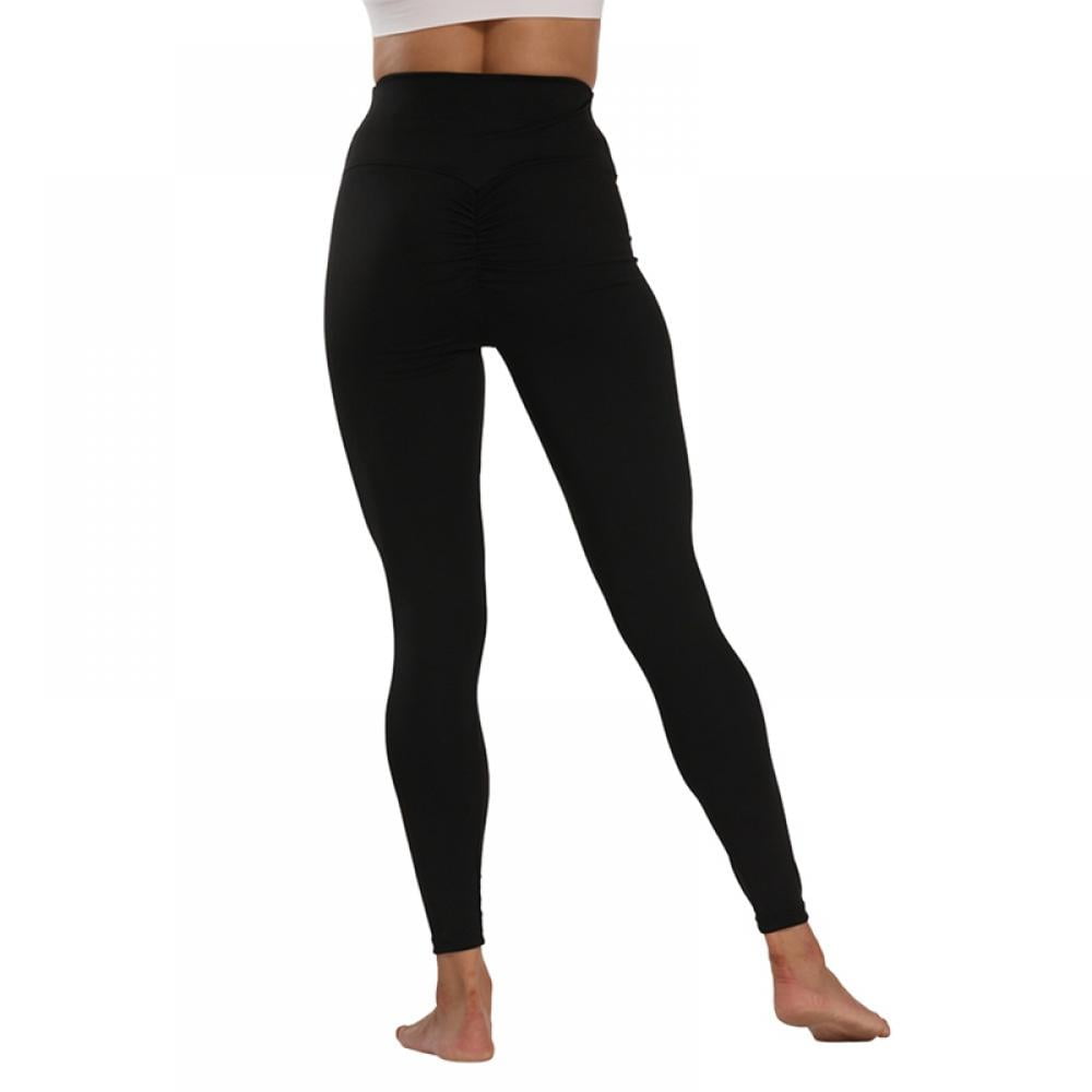 Womens Black High Waisted Leggings Pack Soft Slim Tummy Control Trousers  Yoga Pants - Walmart.com
