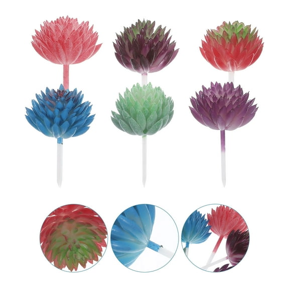 COSMOBETTY Succulents Fake Artificial Succulent Plants Assorted Color 6Pcs 2.0X1.6X1.6In
