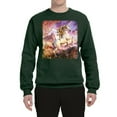 thumbnail image 2 of Unicorn Fanstasy Rainbow Castle Unisex Crewneck Graphic Sweatshirt, Forest Green, 2XL, 2 of 3