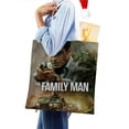 thumbnail image 4 of The Family Man Bolso de tela con estampado de lienzo para mujer, bolsa de compras reutilizable y estética, con cremallera interior, regalo para mujer,38*45cm., 4 of 6