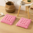 thumbnail image 5 of TUTUnaumb Square Biscuit Shaped Seat Cushion Soft Comfy Chair Pad Tatami Floor Cushion for Yoga Living Room Balcony Office Decorative Cookie Tatami Back Cushion Car Seat Pad 16x16in-Pink, 5 of 8